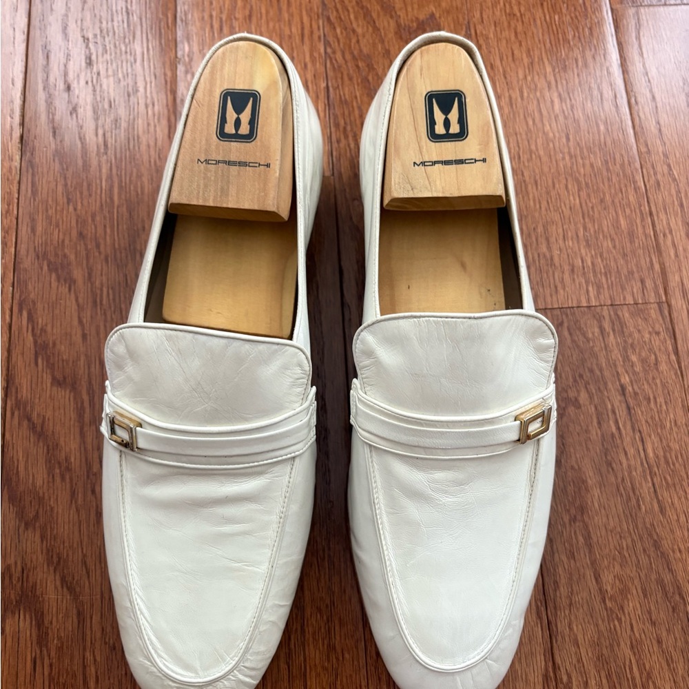 Zintala Men's White Leather Loafers